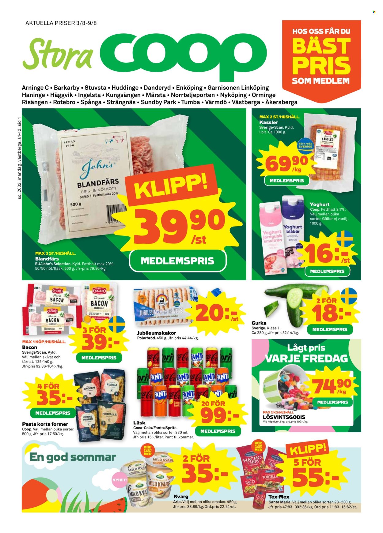 Stora Coop reklamblad - 3/8 2026 - 9/8 2026. Sida 1