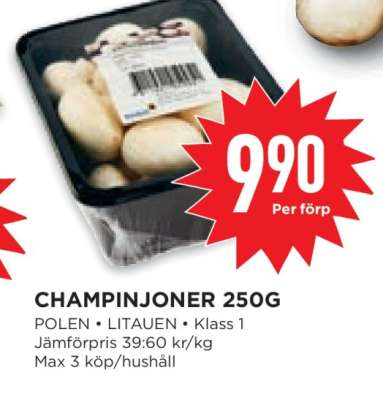 Champinjoner 250g