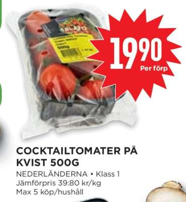 COCKTAILTOMATER PÅ KVIST 500G