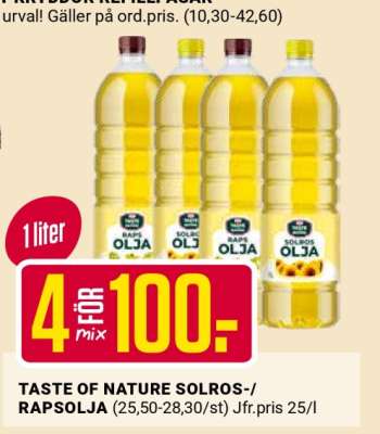 TASTE OF NATURE SOLROS-/RAPSOLJA