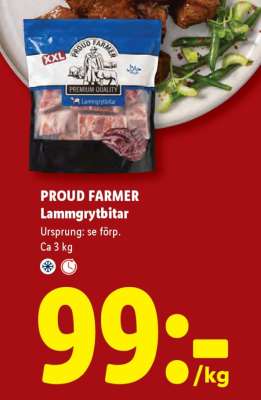Proud farmer lammgrytbitar