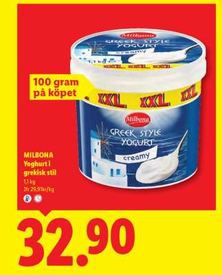 MILBONA Yoghurt i grekisk stil