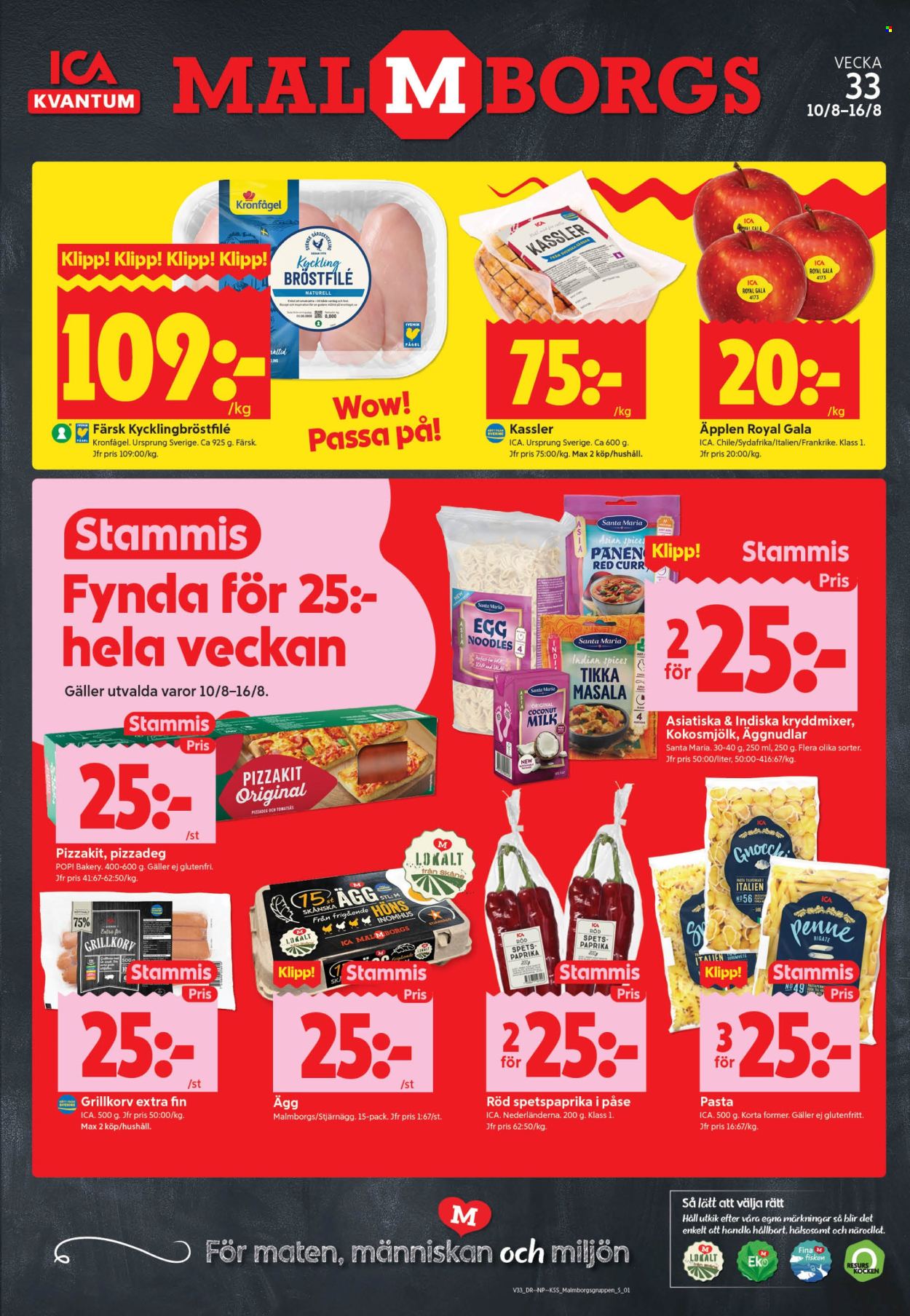 ICA reklamblad - 10/8 2026 - 16/8 2026. Sida 1