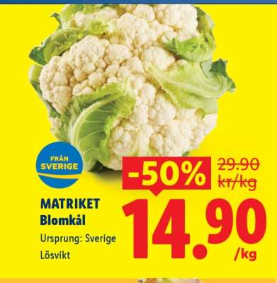 MATRIKET Blomkål