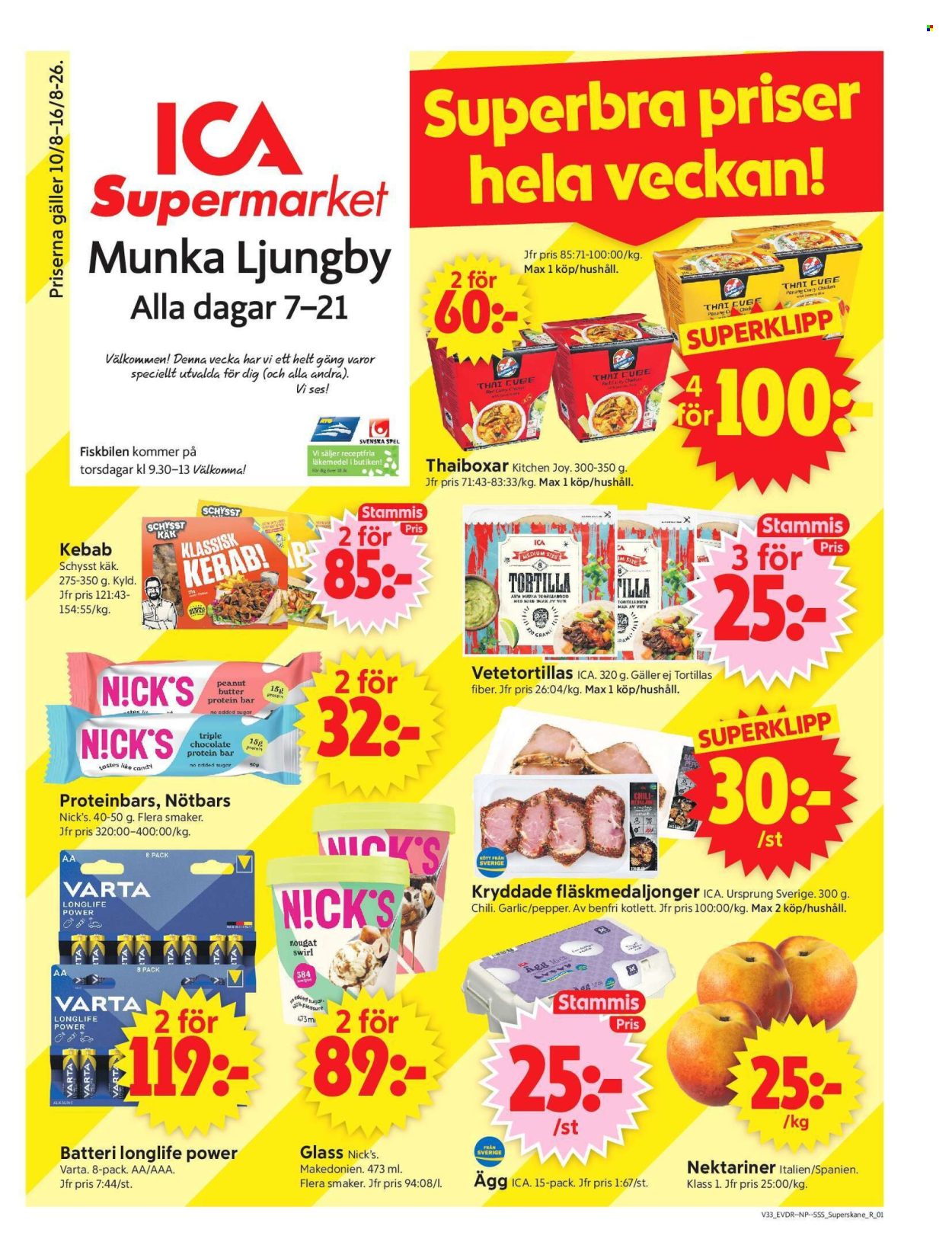ICA reklamblad - 10/8 2026 - 16/8 2026. Sida 1