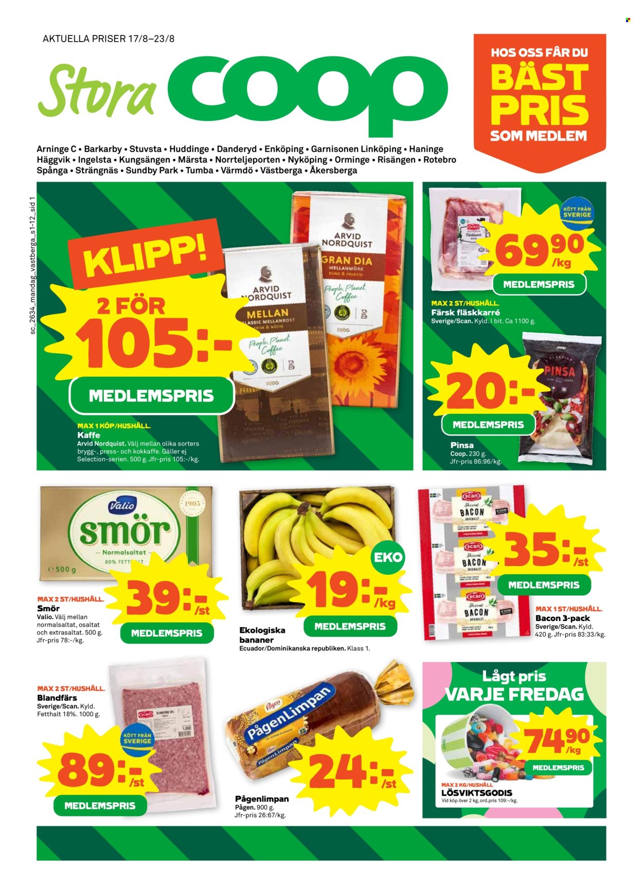 Stora Coop reklamblad - 17/8 2026 - 23/8 2026. Sida 1