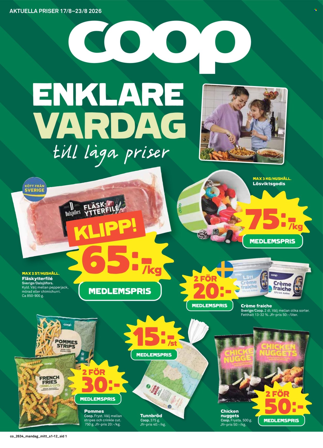 Coop reklamblad - 17/8 2026 - 23/8 2026. Sida 1
