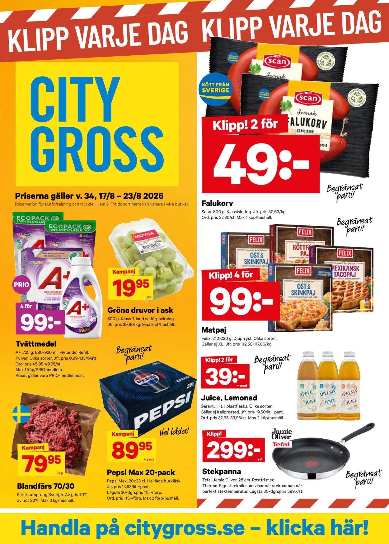 City Gross reklamblad - 17/8 2026 - 23/8 2026. Sida 1