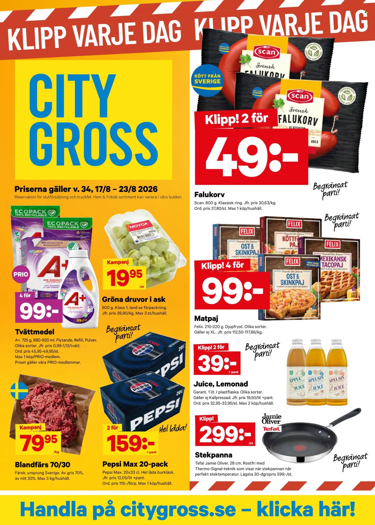 City Gross reklamblad - 17/8 2026 - 23/8 2026. Sida 1