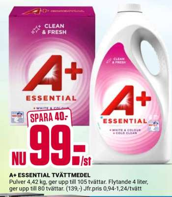 A+ ESSENTIAL TVÄTTMEDEL