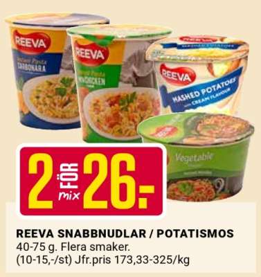 REEVA SNABBNUDLAR / POTATISMOS