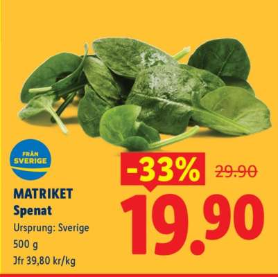 Matriket Spenat