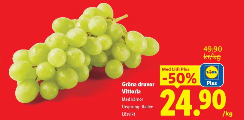 Gröna druvor Vittoria