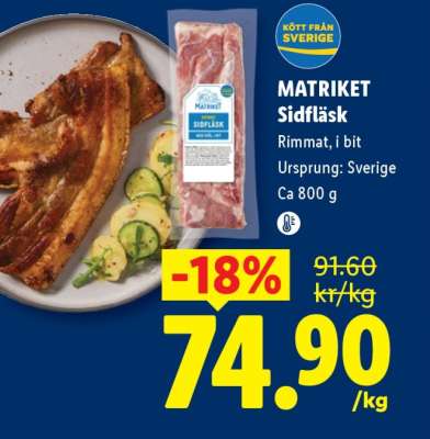 MATRIKET Sidfläsk
