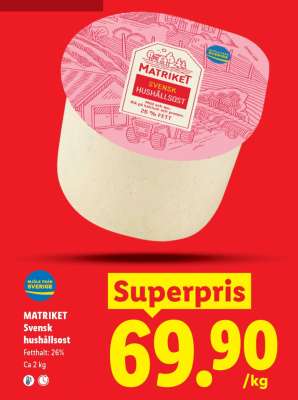 Matriket Svensk hushållsost