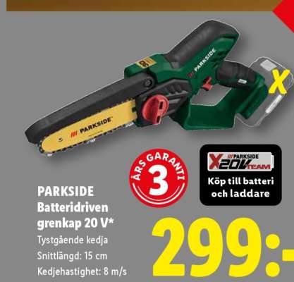 PARKSIDE Batteridriven grenkap 20 V