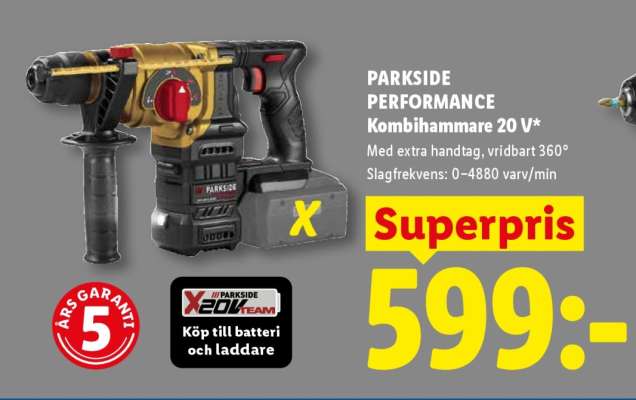 PARKSIDE PERFORMANCE Kombihammare 20 V