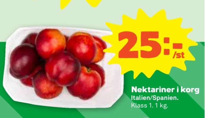 Nektariner i korg