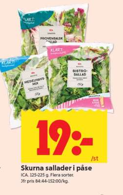 Skurna sallader i påse