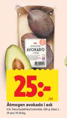Ätmogen avokado i ask