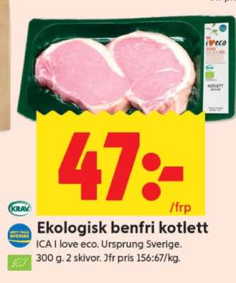 Ekologisk benfri kotlett
