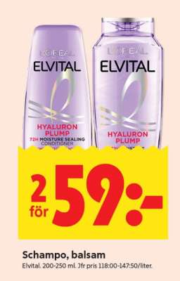 Elvital Hyaluron Plump Shampoo and Conditioner
