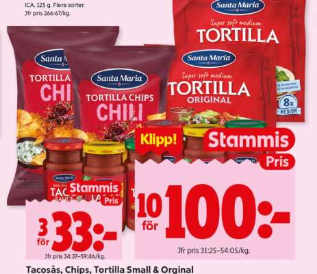 Tacosås, Chips, Tortilla Small & Original