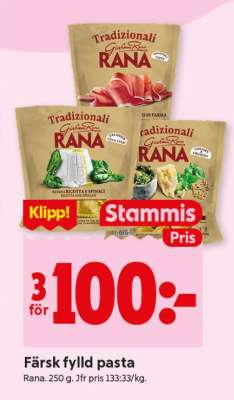 Färsk fylld pasta
