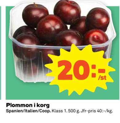 Plommon i korg