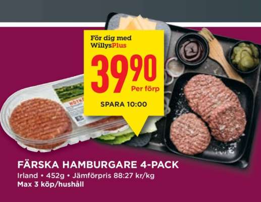 Färska Hamburgare 4-pack