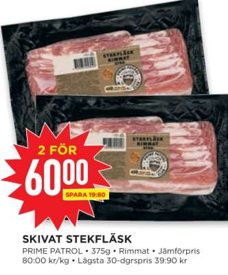SKIVAT STEKFLÄSK