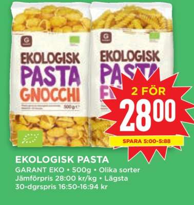 Ekologisk pasta