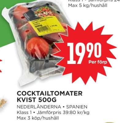 COCKTAILTOMATER KVIST 500G