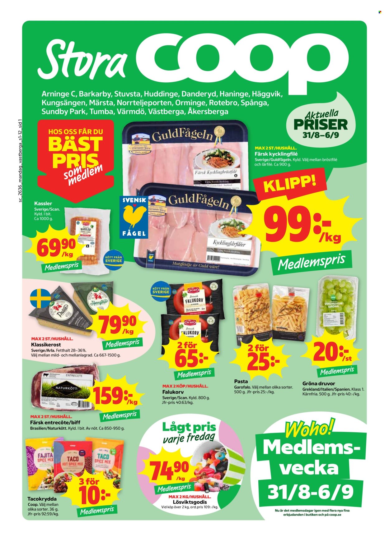 Stora Coop reklamblad - 31/8 2026 - 6/9 2026. Sida 1