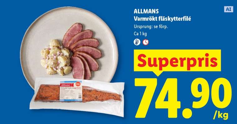 Allmans Varmrökt fläskytterfilé
