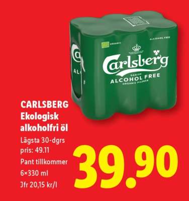 CARLSBERG Ekologisk alkoholfri öl