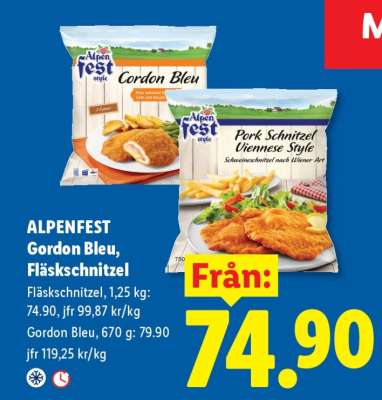 ALPENFEST Gordon Bleu, Fläskschnitzel