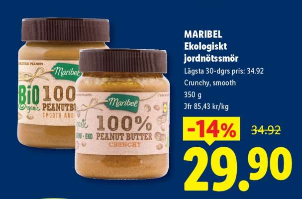MARIBEL Ekologiskt jordnötssmör