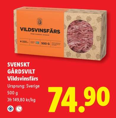 SVENSKT GÅRDSVILT Vildsvinsfärs