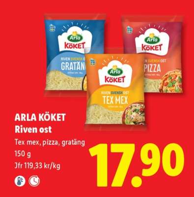 Arla köket riven ost