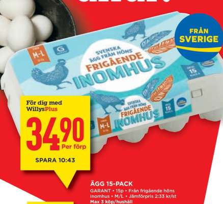 Ägg 15-pack