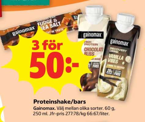 Proteinshake/bars