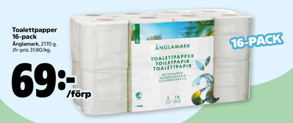Toalettpapper 16-pack