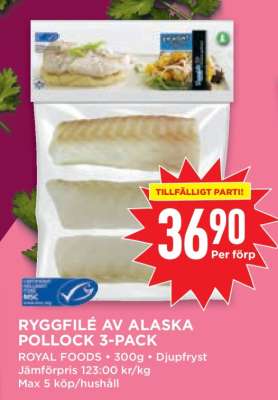 RYGGFILÉ AV ALASKA POLLOCK 3-PACK