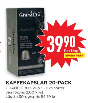 KAFFEKAPSLAR 20-PACK