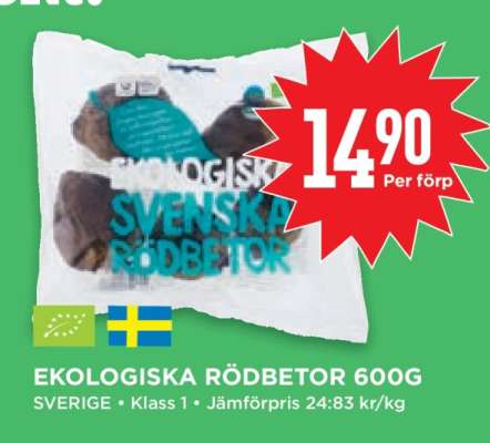 Ekologiska Rödbetor 600g