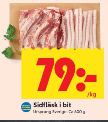 Sidfläsk i bit