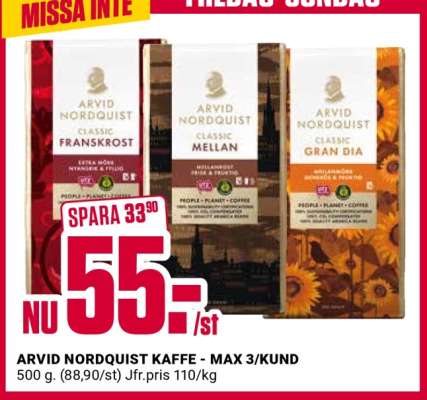 Arvid Nordquist kaffe