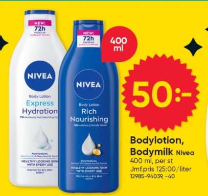 Bodylotion, Bodymilk Nivea