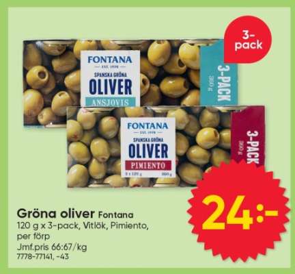 Gröna oliver Fontana